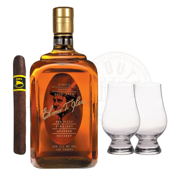 Elmer T. Lee Single Barrel Bourbon with Glencairn Set & Cigar Bundle - Allocated Outlet