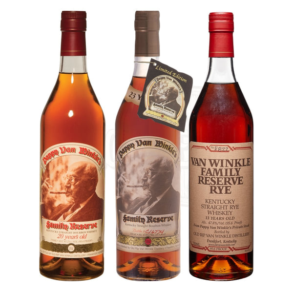 Pappy Van Winkle 20 Year, 23 Year, & Family Reserve Rye Bundle - Allocated Outlet